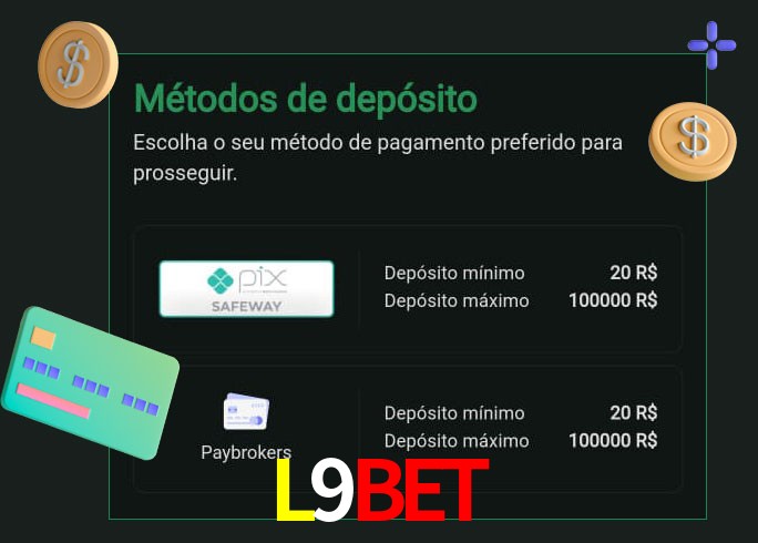 O cassino L9Bet oferece uma grande variedade de métodos de pagamento